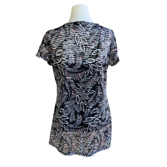 NEW DIRECTIONS 2 PIECE TOP M BLACK MULTI COLORS ABSTRACT POLY BLEND OFFICE WEAR - Picture 5 of 13